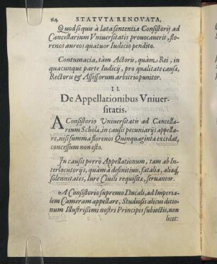II. De Appellationibus Universitatis.