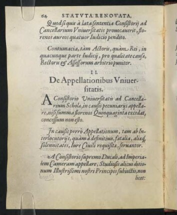 II. De Appellationibus Universitatis.