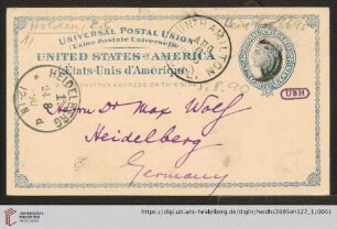 Brief von Edward Singleton Holden an Max Wolf: Karte von Edward Singleton Holden an Max Wolf