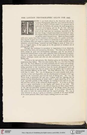 The London Photographic Salon for 1905