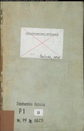 Kirchenbuchduplikat der evangelischen Gemeinde Bünde, Kreis Herford (GHT 1825) (Gemeinde: Evangelische Gemeinde Bünde)