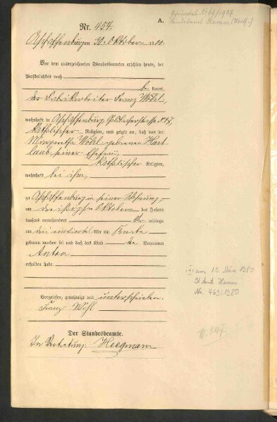 Standesamtsbuch der Stadt Aschaffenburg: Geburten 365/1900 - 184/1901
