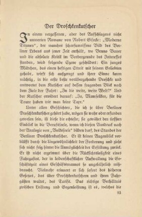 Der Droschkenkutscher