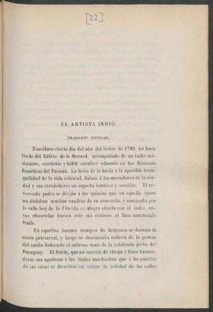 El artista indio. : (Tradición popular.)