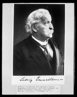 Ludwig Enneccerus (1843-1928), 1873-1921 Professor der Rechte in Marburg
