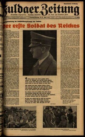 Ausgabe vom Samstag, den 20. April 1940.