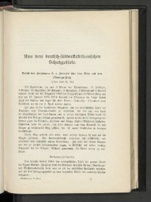 Aus dem deutsch-südafrikanischen Schutzgebiete.