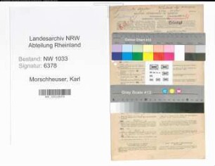 Entnazifizierung Karl Morschheuser , geb. 15.01.1901 (Polizeibeamter)