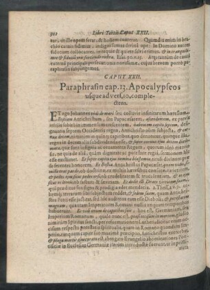 Caput XXII. Paraphrasin cap. 13. Apocalypseos usque ad vers. 10. complectens