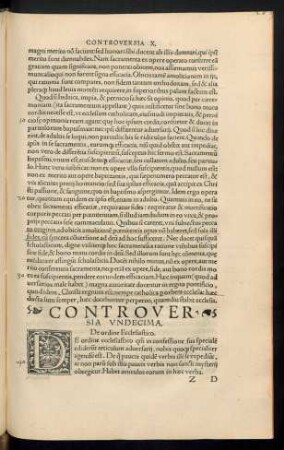 Controversia Undecima. De ordine Ecclesiastico.