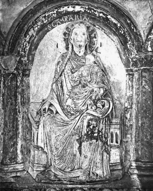 Halberstadt, ehem. Kollegiatstiftskirche Beatae Mariae Virginis, Liebfrauenkirche, südl. Chorschranke, 4. Arkade von links, Madonna