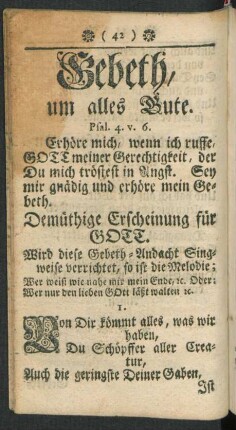 Gebeth um alles Gute