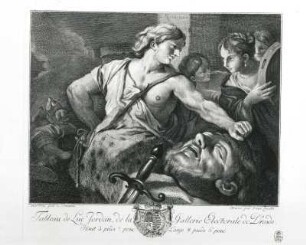 David mit dem Haupte Goliath's : Zucchi, Lorenzo (1704-1779) nach Giordano, Luca (1632-1705). David mit dem Haupte Goliath's. Kupferstich; 29,3 x 32,4 cm. Dresden: Kupferstich-Kabinett A 105305 in A 981,2