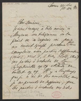 Brief an B. Schott's Söhne : 13.12.1911