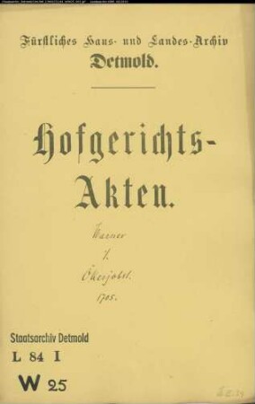Warner, Joh. Franz in Schötmar gegen Öckerjobst (Ückerjobst) - Schuldforderung