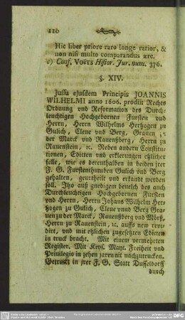 § XIV. Eiusdem Ducis Ordinatio cum additamentis de anno 1606