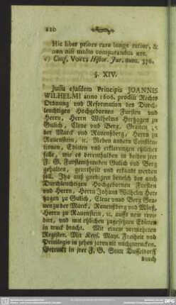 § XIV. Eiusdem Ducis Ordinatio cum additamentis de anno 1606