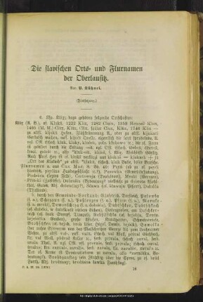 Die slavischen Orts- und Flurnamen der Oberlausitz : (Fortsetzung)