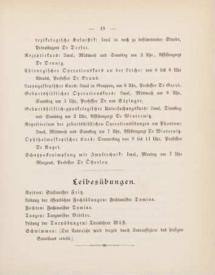 19, Leibesübungen
