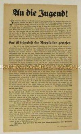 Anonymer Sonderdruck mit konservativer Ausrichtung nach den revolutionären Ereignissen 1918/19