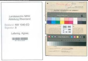 Entnazifizierung Agnes Lefering , geb. 21.04.1907 (Lehrerin)