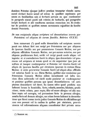 Rubrica CCXXI. - Rubrica CCXL.