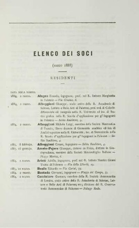 Elenco dei soci.
