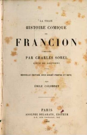 La vraie histoire comique de Francion