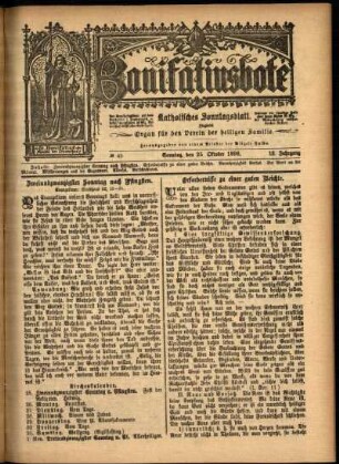 Erste Ausgabe vom Sonntag, den 25. Oktober 1896.