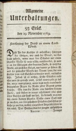 93 Stück. d. 29. November 1769.