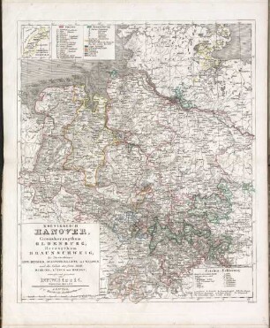 Koenigreich Hanover, Grossherzogthum Oldenburg, Herzogthum Braunschweig, die Fürstenthümer Lippe-Detmold, Schauenburg-Lippe und Waldeck und die Gebiete der freien Städte Hamburg, Lübeck und Bremen
