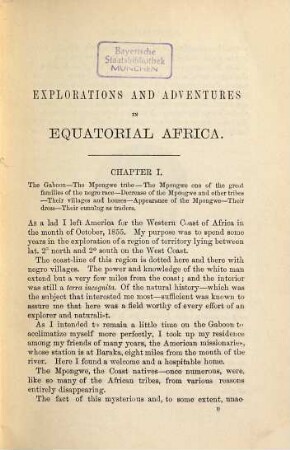 Adventures in the great forest of Equatorial Africa and the country of the dwarfs : With map and illustr.