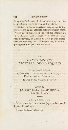 20. L'Inpromptu, Proverbe Dramatique.