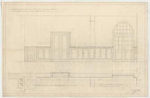 Thiersch, Friedrich von; München; Haus Pechmann - Wandverkleidung der Diele (Ansicht, Grundrisse)