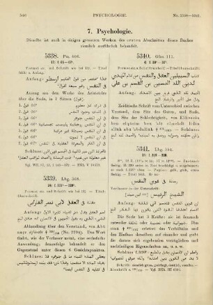 7. Psychologie (No. 5338-5368)