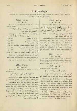 7. Psychologie (No. 5338-5368)
