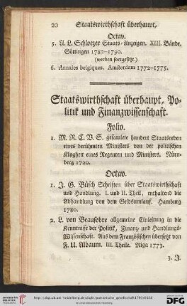 Staatswirthschaft ueberhaupt, Politik und Finanzwissenschaft