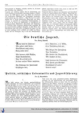 Politik, völkischer Lebenswille und Jugendführung