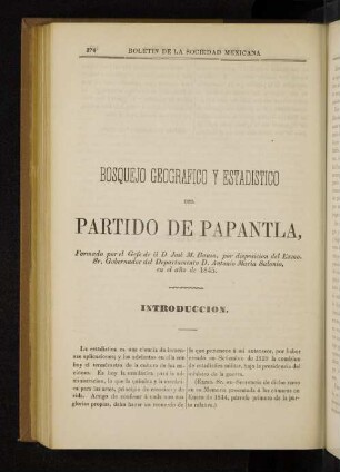 Bosquejo geografico y estadistico del partido de Papantla, [...]