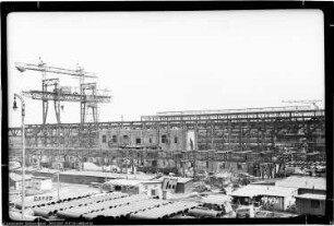 Hydrierung, Bau Me 830 Lager und Maschinenraum - Me 858 Bedienungsbau, Gesamtblick der Hydrierung von Me 807 Umlaufpumpenbau