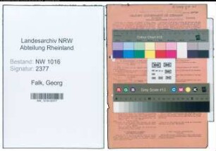 Entnazifizierung Georg Falk , geb. 23.07.1902 (Zollsekretaer)