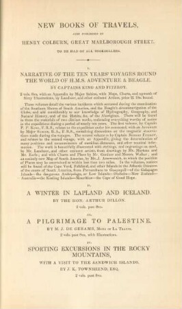 New books of travels, just published by Henry Colburn, ...