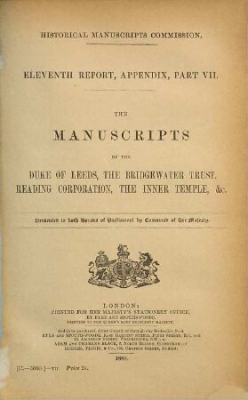 Report. 11. 1887 (1888), Appendix part 7