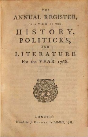 The annual register : world events .... 1768