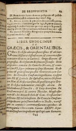 Liber Undecimus De Græcis, & Orientalibus.