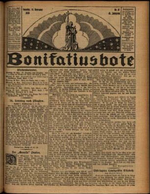 Erste Ausgabe vom Sonntag, den 18. November 1928.