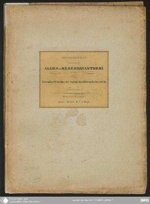 Fasciculus 2: Monographia generum Aloes et Mesembryanthemi