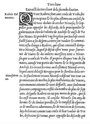 Extraict du tiers liure de la seconde dixaine.