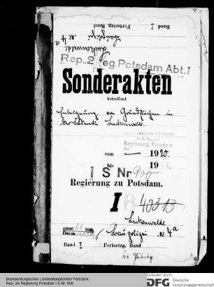 Enteignung von Grundflächen in der Feldmark Luckenwalde, Kr. Jüterbog-Luckenwalde, für Industriegelände
