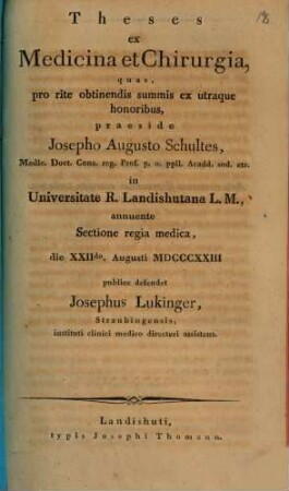 Theses ex medicina et chirurgia